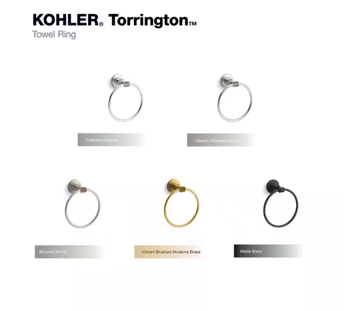 KOHLER Torrington Wall Mounted Towel Ring in Matte Black