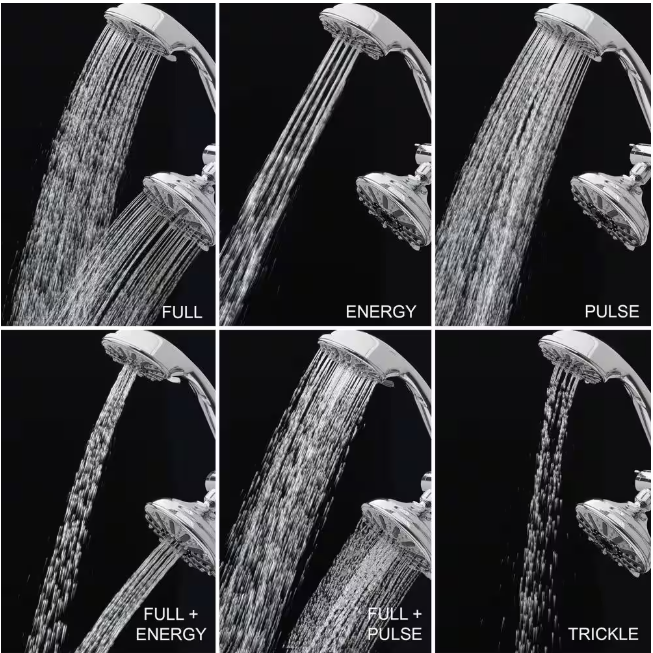 Glacier Bay 6-Spray 5 in. Dual Wall Mount Fixed and Handheld Shower Head 1.8 GPM in Chrome