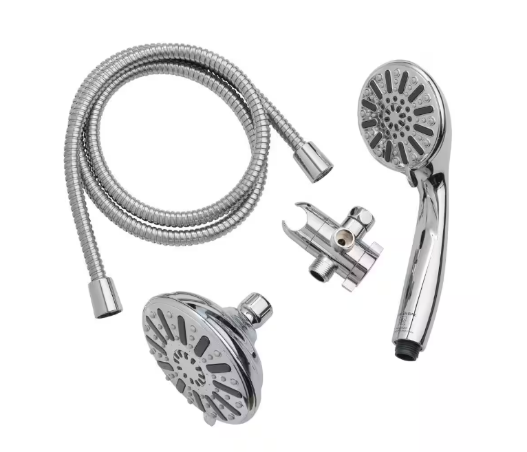 Glacier Bay 6-Spray 5 in. Dual Wall Mount Fixed and Handheld Shower Head 1.8 GPM in Chrome