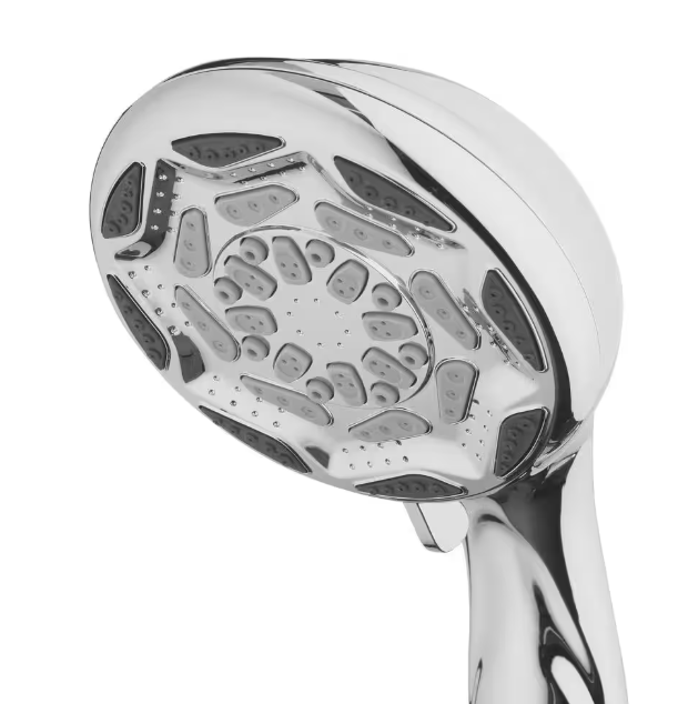 Glacier Bay 4 in. 6-Spray Wall Mount Handheld Shower Head in Chrome