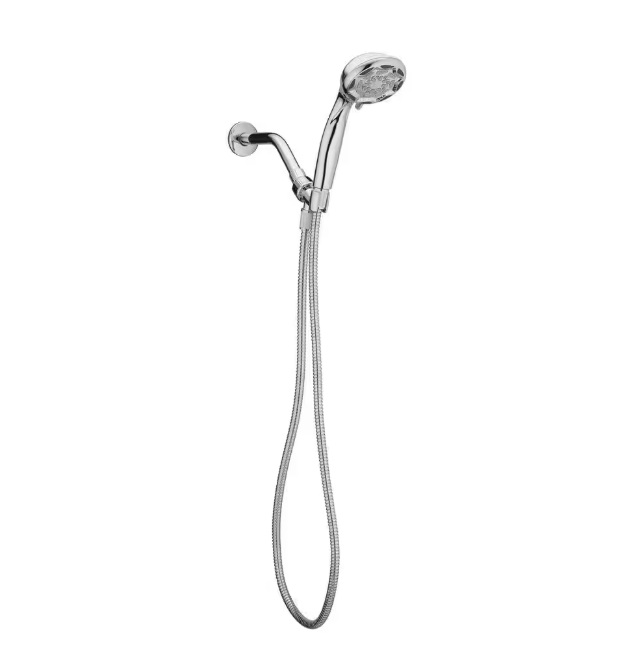 Glacier Bay 4 in. 6-Spray Wall Mount Handheld Shower Head in Chrome