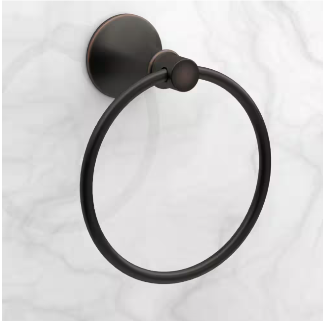 Glacier Bay Sadira 3-Piece Bath Hardware Set with Towel Bar, Paper Holder, Towel Ring in Bronze