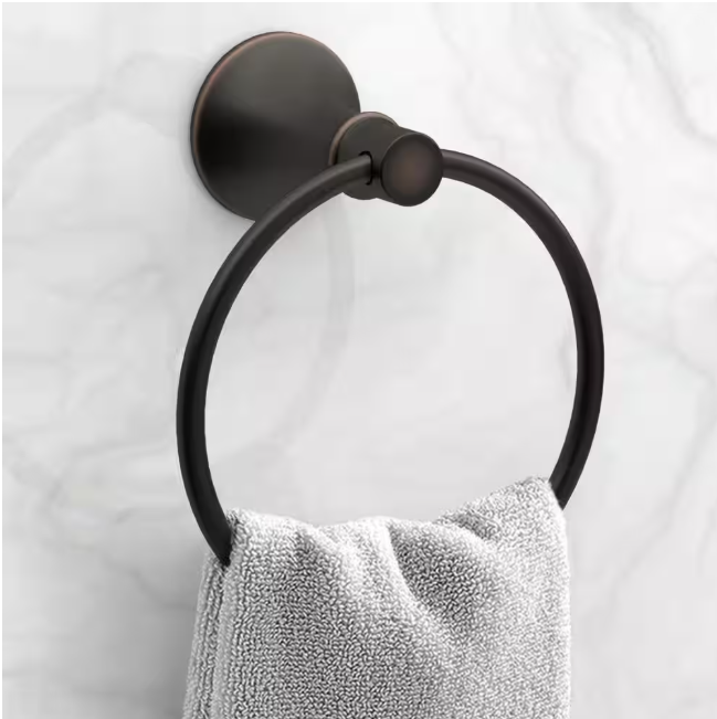 Glacier Bay Sadira 3-Piece Bath Hardware Set with Towel Bar, Paper Holder, Towel Ring in Bronze