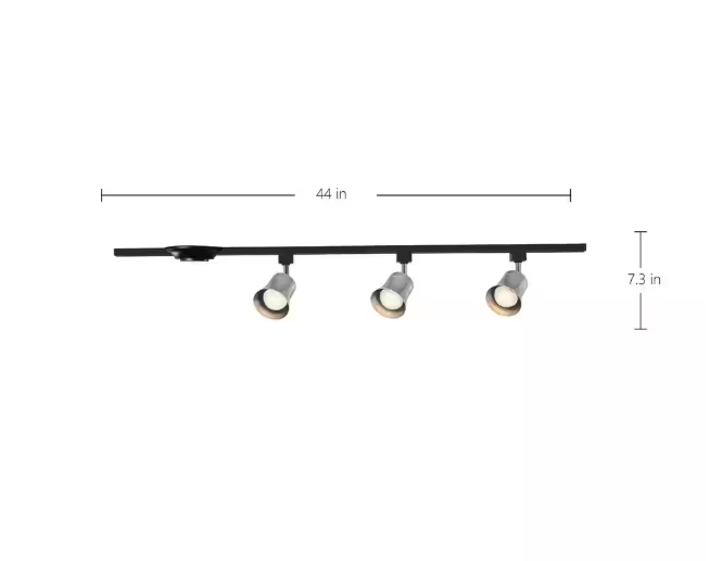 Hampton Bay 4 ft. Brushed Nickel Integrated LED Ceiling Mount Direct wire Track Lighting Kit with Flared Linear Track Head 3-Light