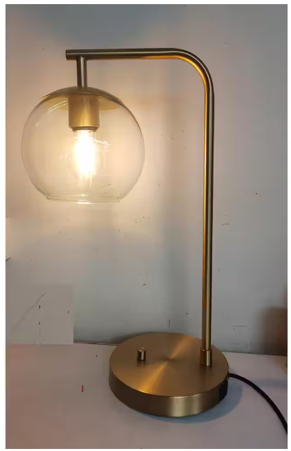 Hampton Bay Frazier 21.5 in. Antique Brass Table Lamp with USB Port