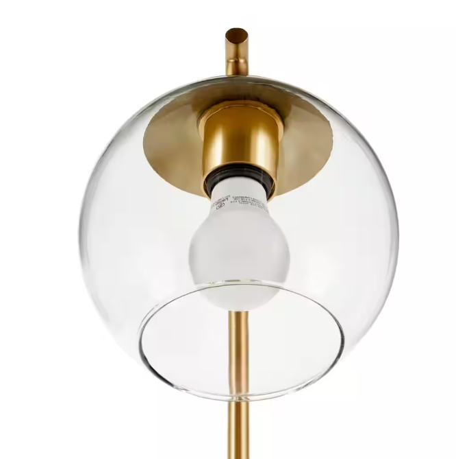 Hampton Bay Frazier 21.5 in. Antique Brass Table Lamp with USB Port