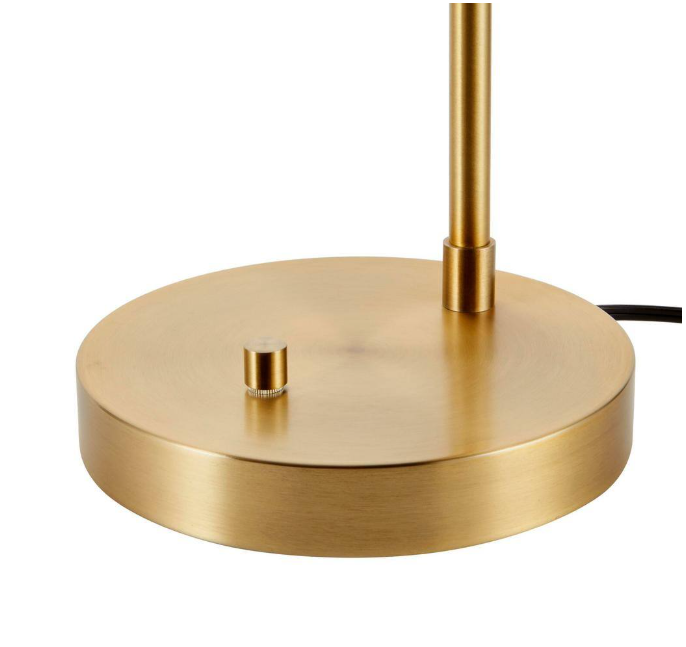 Hampton Bay Frazier 21.5 in. Antique Brass Table Lamp with USB Port