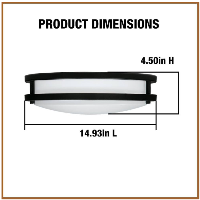 Commercial Electric 15 in. Matte Black Orbit LED Flush Mount Ceiling Light Night Light 1600 Lumens Adjust Color Temperatures