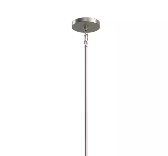 KICHLER Anamaya 23.5 in. 5-Light Brushed Nickel Vintage Farmhouse Shaded Circle Chandelier for Kitchen