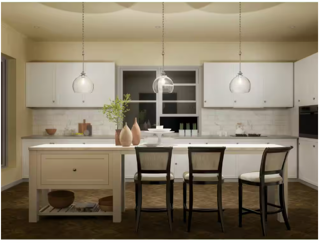 KICHLER Lecelles 1-Light Polished Nickel Traditional Globe Kitchen Pendant Hanging Light with Clear Glass Shade