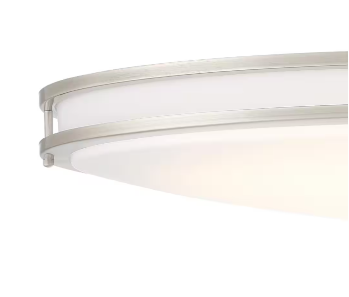 Commercial Electric Commercial Electric 32 in. Modern Brushed Nickel Dimmable Integrated LED Flush Mount Ceiling Light