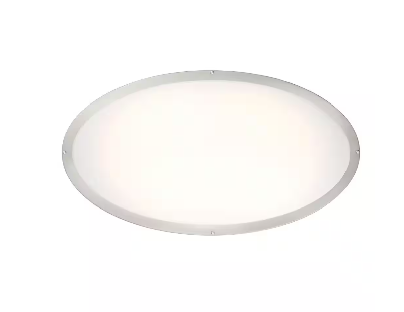 Commercial Electric Commercial Electric 32 in. Modern Brushed Nickel Dimmable Integrated LED Flush Mount Ceiling Light