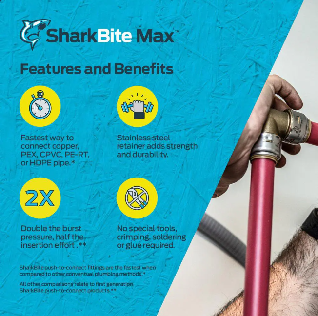 10-Pack SharkBite Max 3/4 in. Push-to-Connect x 3/4 in. FIP x 18 in. Corrugated Stainless Steel Water Heater Connector