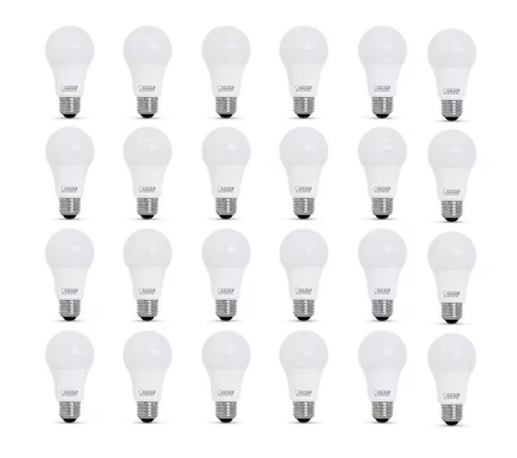 Feit Electric 60-Watt Equivalent A19 Dimmable CEC Title 20 90+ CRI E26 Medium LED Light Bulb, Bright White 3000K (24-Pack)