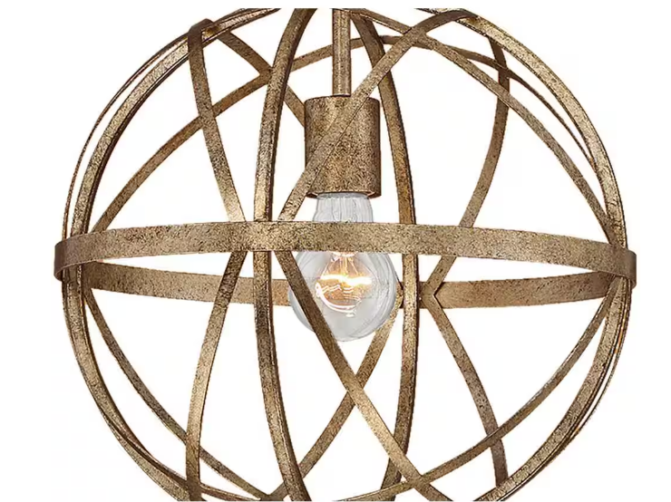 Millennium Lighting Lakewood Collection 1-Light Vintage Gold Sphere Pendant