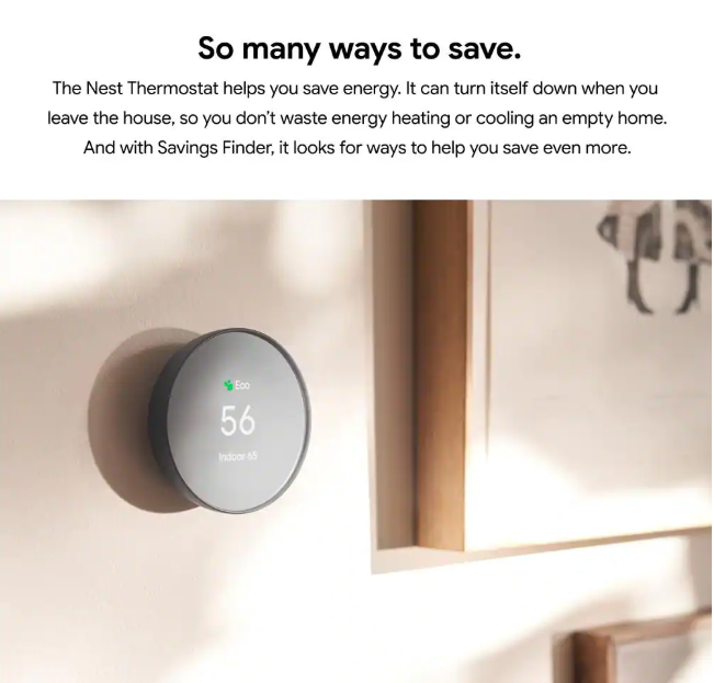 Google Nest Thermostat - Smart Programmable Wi-Fi Thermostat - Charcoal