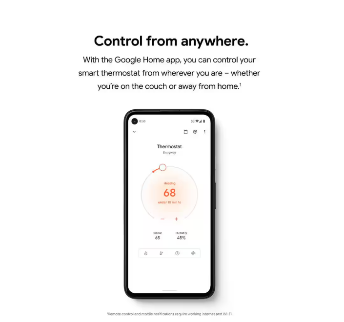Google Nest Thermostat - Smart Programmable Wi-Fi Thermostat - Charcoal