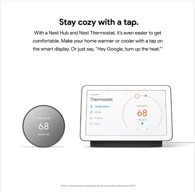 Google Nest Thermostat - Smart Programmable Wi-Fi Thermostat - Charcoal