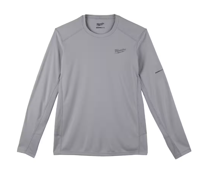 Milwaukee Men's Work Skin 2XL Gray Light Weight Performance Long-Sleeve T-Shirt