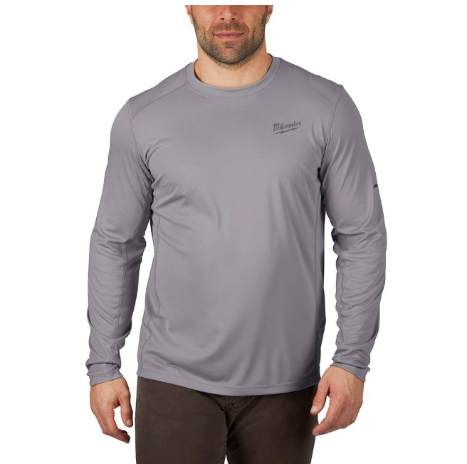 Milwaukee Men's Work Skin 2XL Gray Light Weight Performance Long-Sleeve T-Shirt