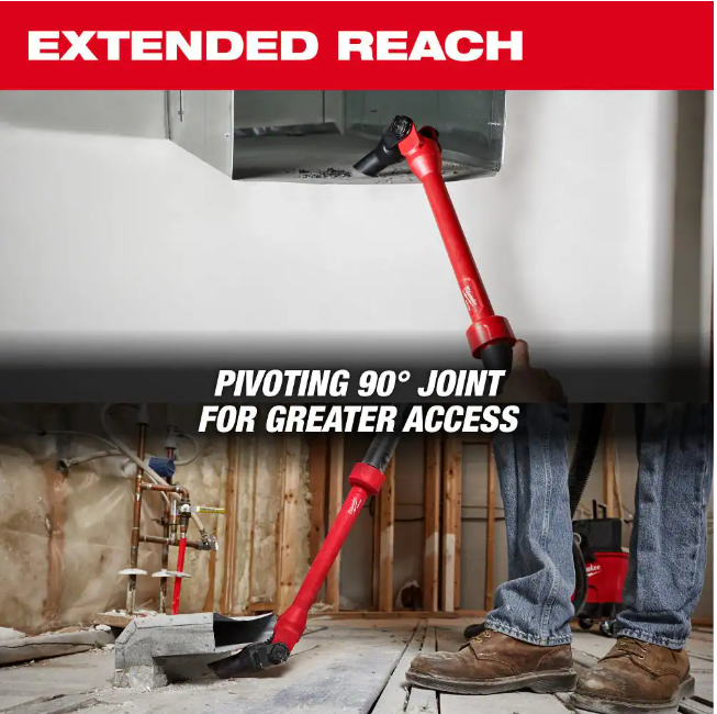 Milwaukee AIR-TIP 1-1/4 in. - 2-1/2 in. Pivoting Extension Wand Wet/Dry Shop Vacuum Attachment (1-Piece)
