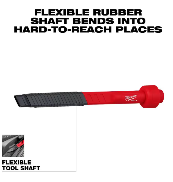 Milwaukee AIR-TIP 1-1/4 in. - 2-1/2 in. Flexible Long Reach Crevice Tool Attachment For Wet/Dry Shop Vacuums (1-Piece)