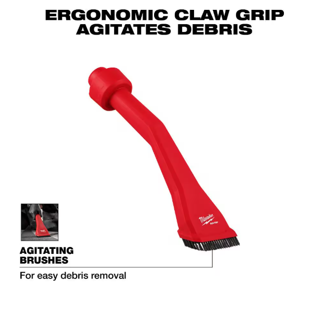 Milwaukee AIR-TIP CLAW UTIL NOZZLE W/BRUSHES Wet/Dry Vacuum Attachment