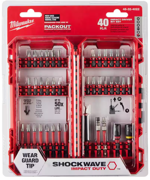 Milwaukee SHOCKWAVE Impact Duty Alloy Steel Screw Driver Drill Bit Set (40-Piece)
