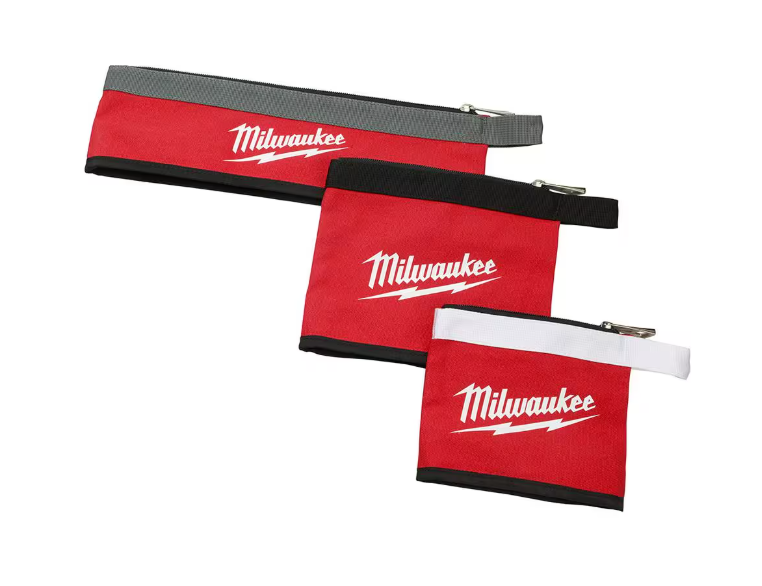 Milwaukee 14 in., 8 in. and 6 in. Multi-Size Zipper Tool Bags in Red (3-Pack)