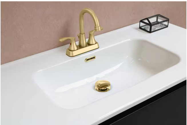 Glacier Bay Deveral 4 in. Centerset 2-Handle High-Arc Bathroom Faucet in Matte Gold