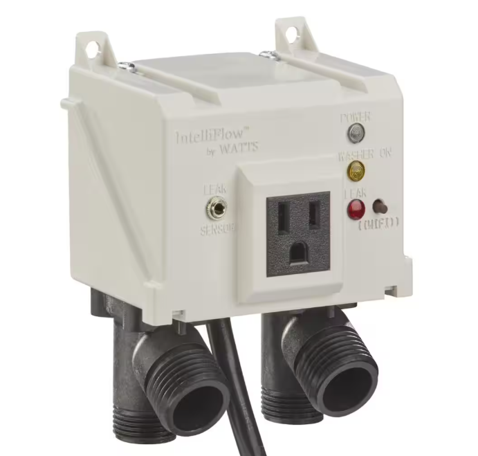 Watts 1/2 in. x 3/4 in. Polysulfone Plastic Washing Machine Smart Water Shutoff Valve with Leak Sensor