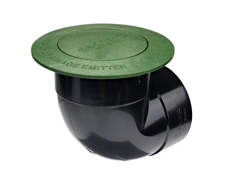 NDS Pop-Up Drainage Emitter with Elbow for 4 in. Drain Pipes, Green Plastic