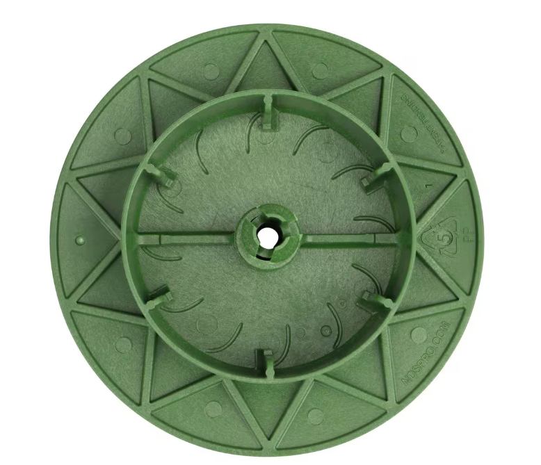 NDS Pop-Up Drainage Emitter with Elbow for 4 in. Drain Pipes, Green Plastic