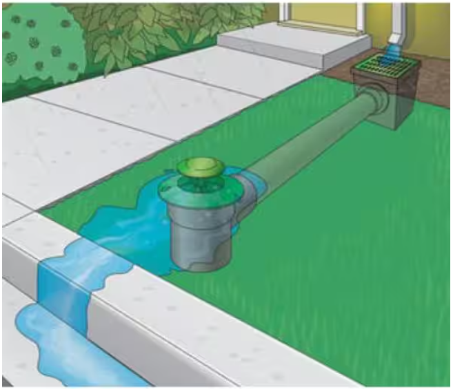 NDS Pop-Up Drainage Emitter with Elbow for 4 in. Drain Pipes, Green Plastic