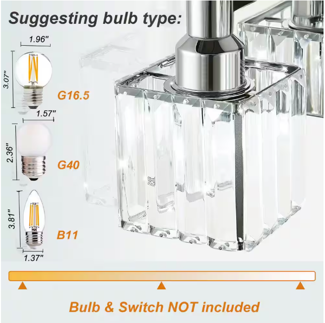 EDISLIVE Orillia 27.5 in. 4-Light Chrome Bathroom Vanity Light with Crystal Shades