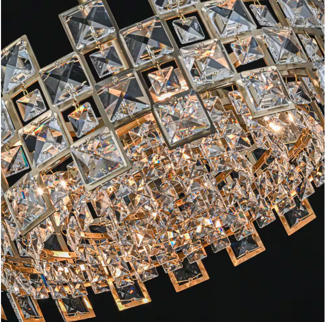 EDISLIVE Paisley 15 in. 3-Light Crystal Drum Gold Semi Flush Mount