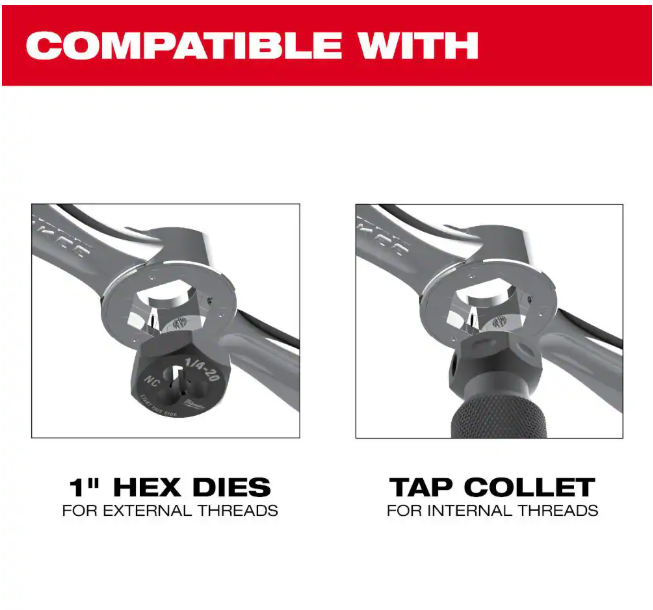 Milwaukee Hex-LOK 2-in-1 Threading Handle & Tap Collet