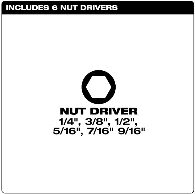 Milwaukee Multi-Nut Driver with SHOCKWAVE Impact Duty Magnetic Nut Drivers