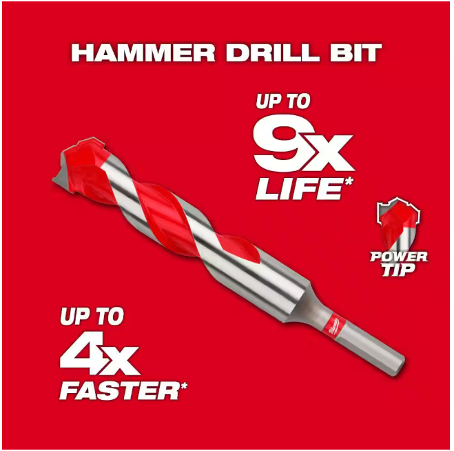 Milwaukee 5/8 in. x 10 in. x 12 in. Carbide Hammer Drill Bit