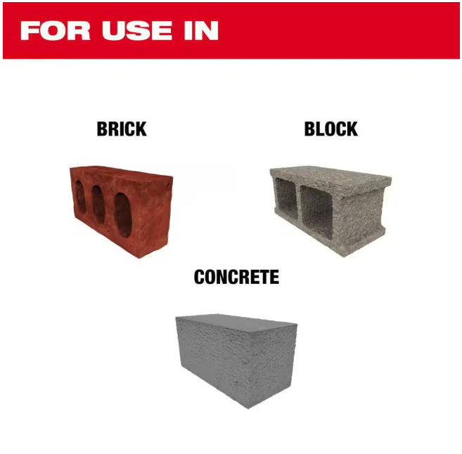 (2-Pack) Milwaukee 3/8 in. x 6 in. 2-Cutter SDS-PLUS Carbide Drill Bit