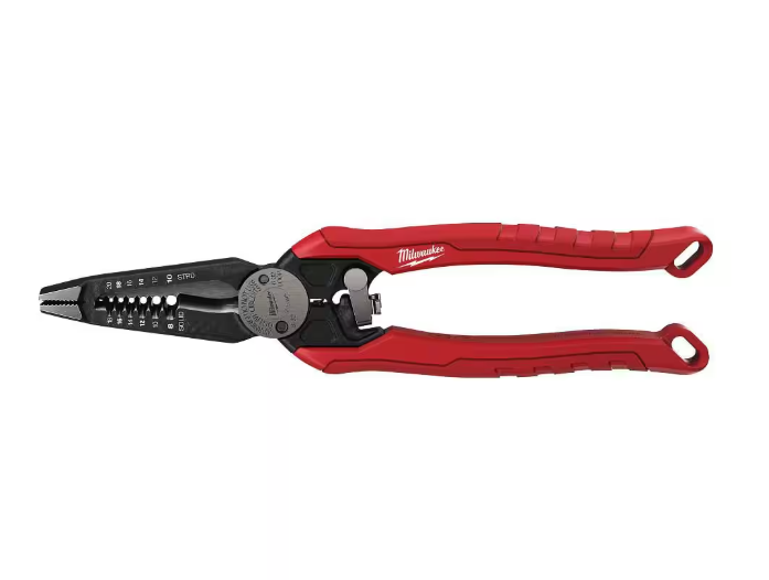 Milwaukee 9 in. 7-in-1 High Leverage Combination Wire Stripper/Cutter Pliers