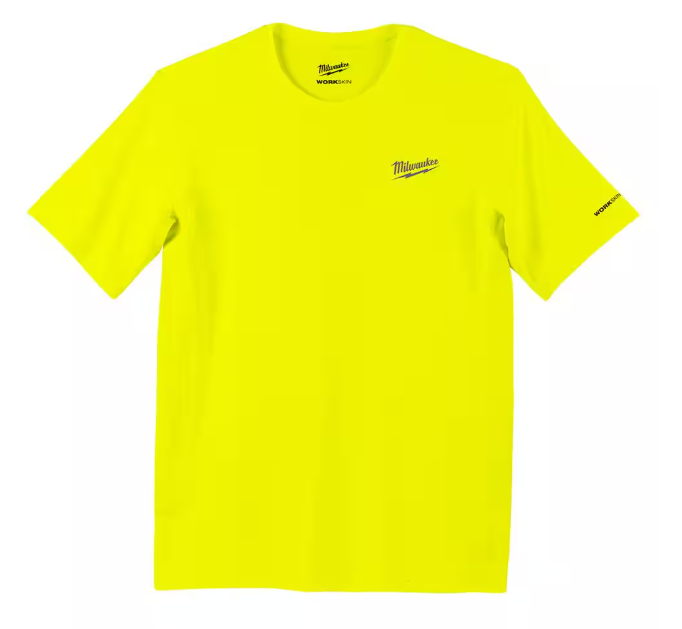 Milwaukee Men's Large Hi-Vis GEN II WORKSKIN Light Weight Performance Short-Sleeve T-Shirt