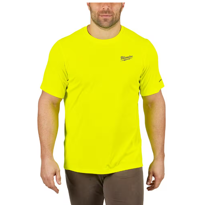Milwaukee Men's Large Hi-Vis GEN II WORKSKIN Light Weight Performance Short-Sleeve T-Shirt