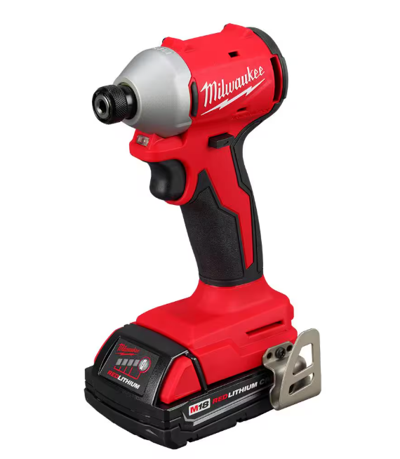 Milwaukee M18 18V Lithium-Ion Brushless Cordless 1/4 in. Impact Driver Kit with Two 2.0 Ah Batteries and Charger