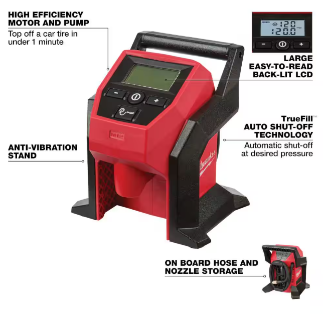 Milwaukee M12 12-Volt Lithium-Ion Cordless Electric Portable Inflator (Tool-Only)