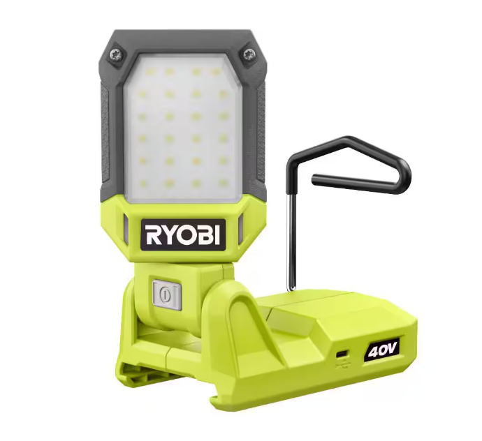 RYOBI 40V Cordless Battery Topper LED Work Light (Tool Only)