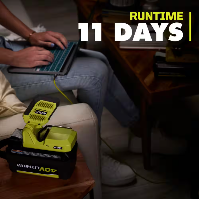 RYOBI 40V Cordless Battery Topper LED Work Light (Tool Only)