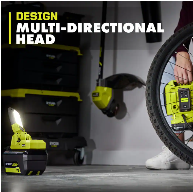 RYOBI 40V Cordless Battery Topper LED Work Light (Tool Only)