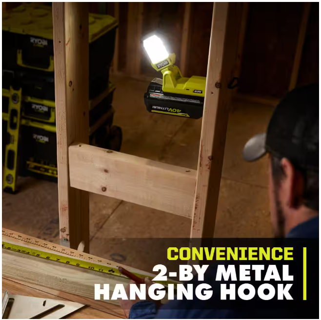 RYOBI 40V Cordless Battery Topper LED Work Light (Tool Only)