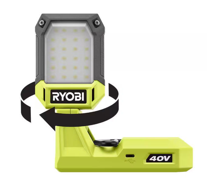 RYOBI 40V Cordless Battery Topper LED Work Light (Tool Only)